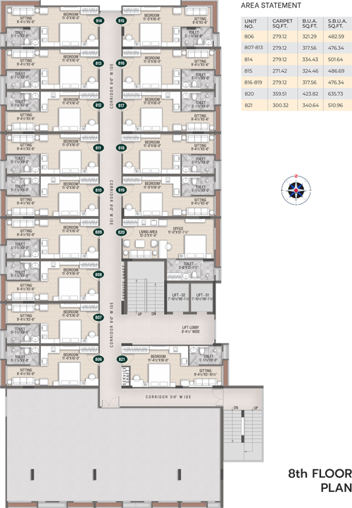 8th Floor Plan